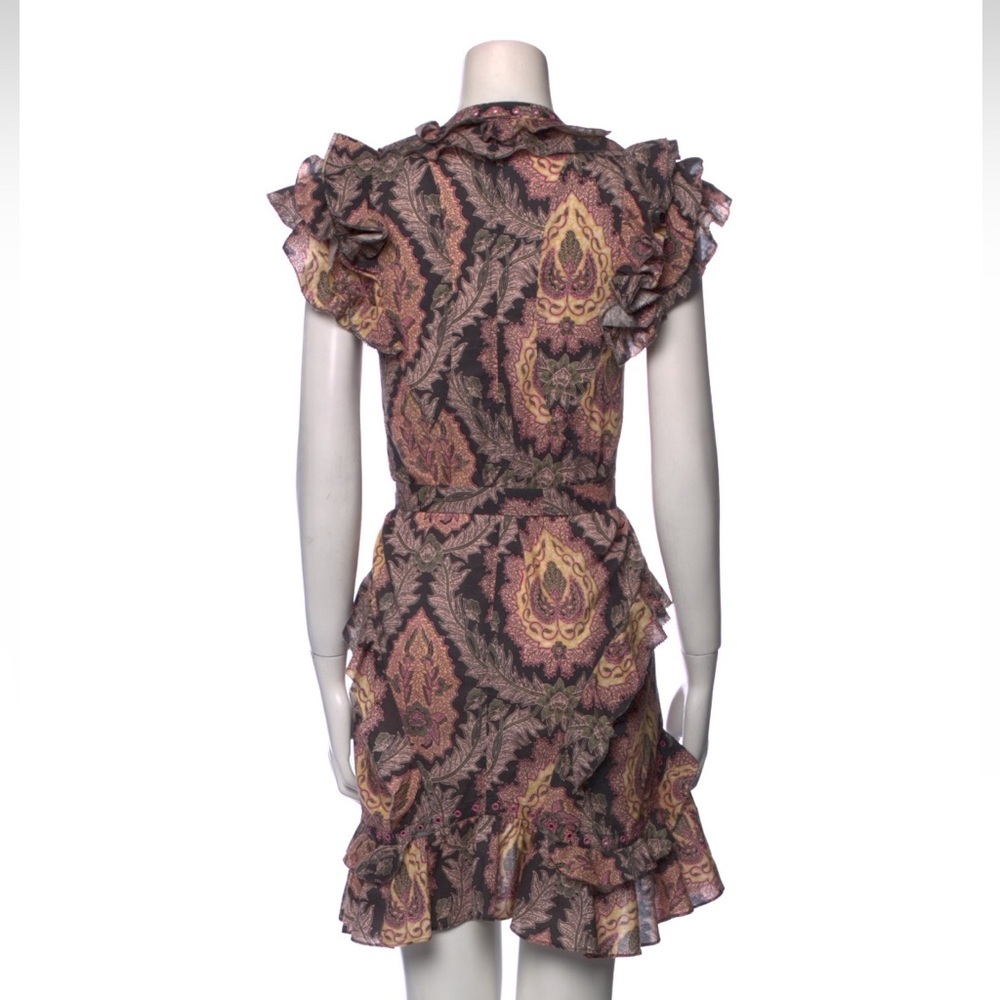 ISABEL MARANT Xanity ruffled printed cotton mini dress Size FR 40/US 8 - Picture 3 of 3